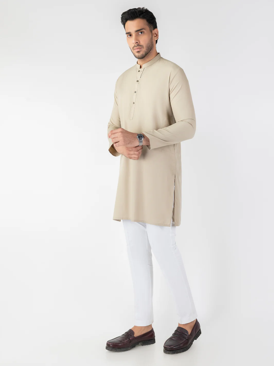 SAGE GREEN BLENDED KURTA | AL-K-1256/AM-6314C - Image 2