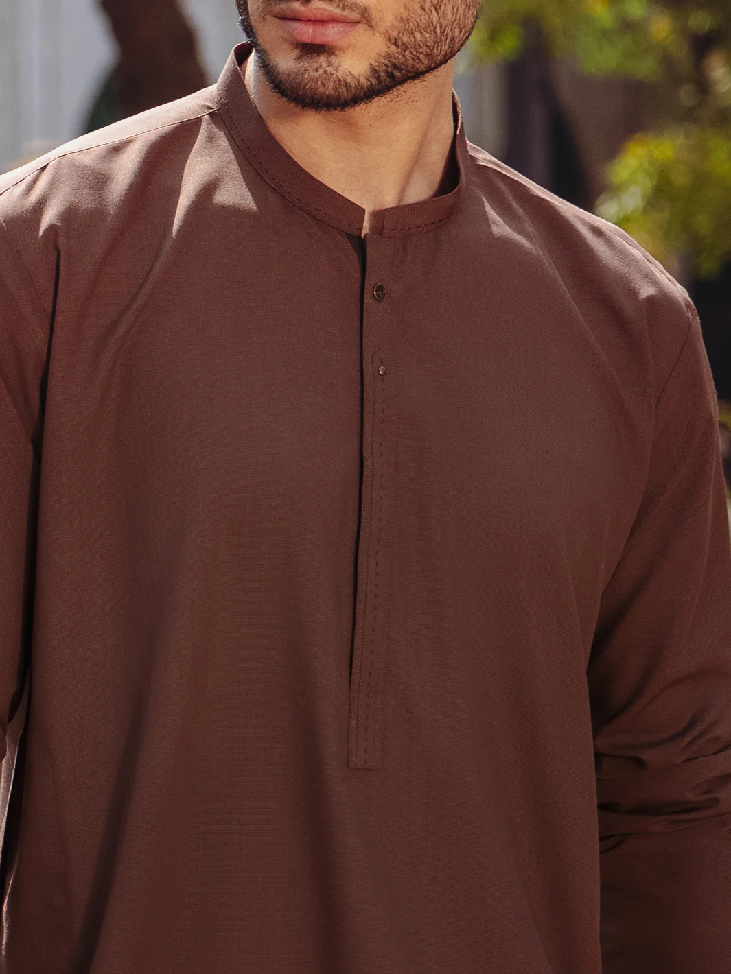 BROWN BLENDED KURTA | AL-K-1257/AM-6315B - Image 4