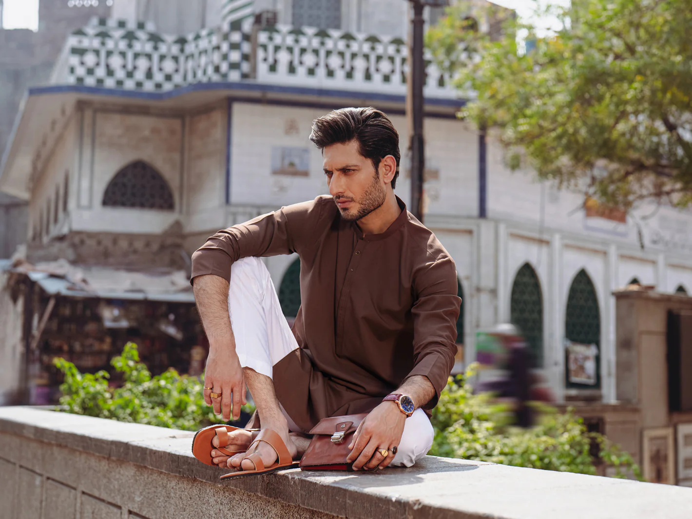 BROWN BLENDED KURTA | AL-K-1257/AM-6315B - Image 5
