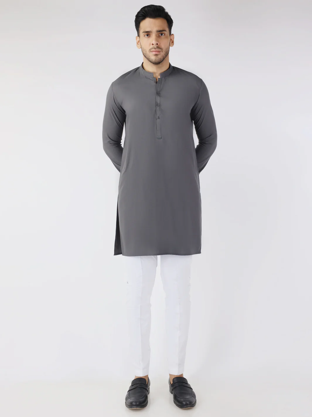 GREY BLENDED KURTA | AL-K-1258/AM-6315C