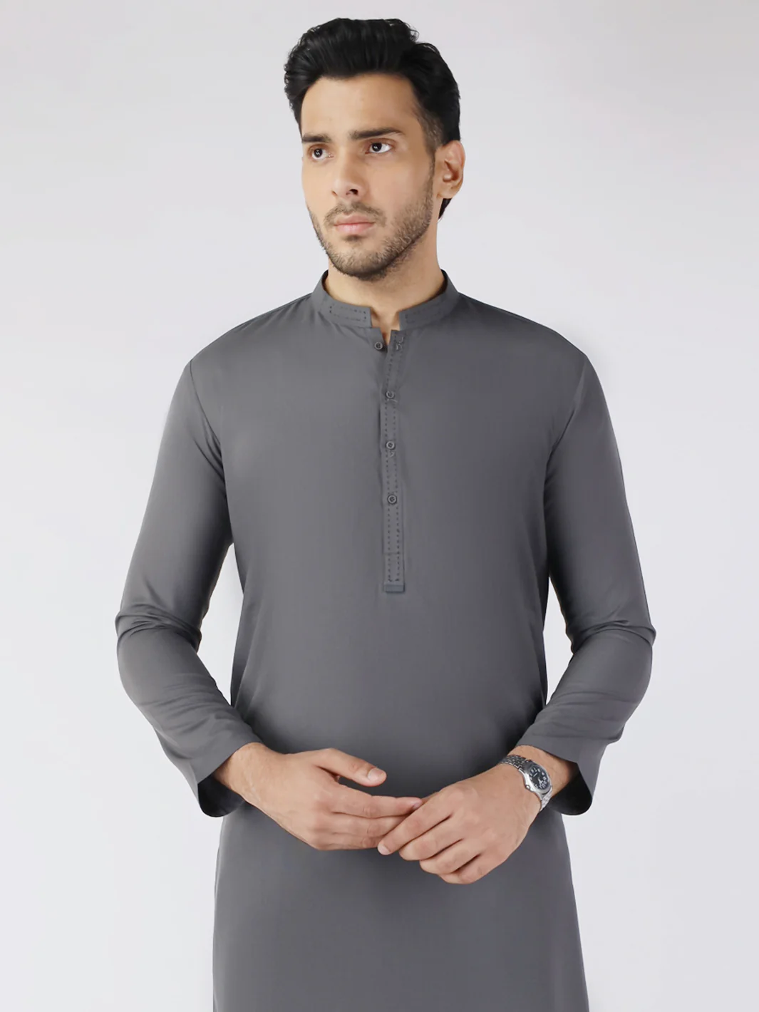 GREY BLENDED KURTA | AL-K-1258/AM-6315C - Image 2