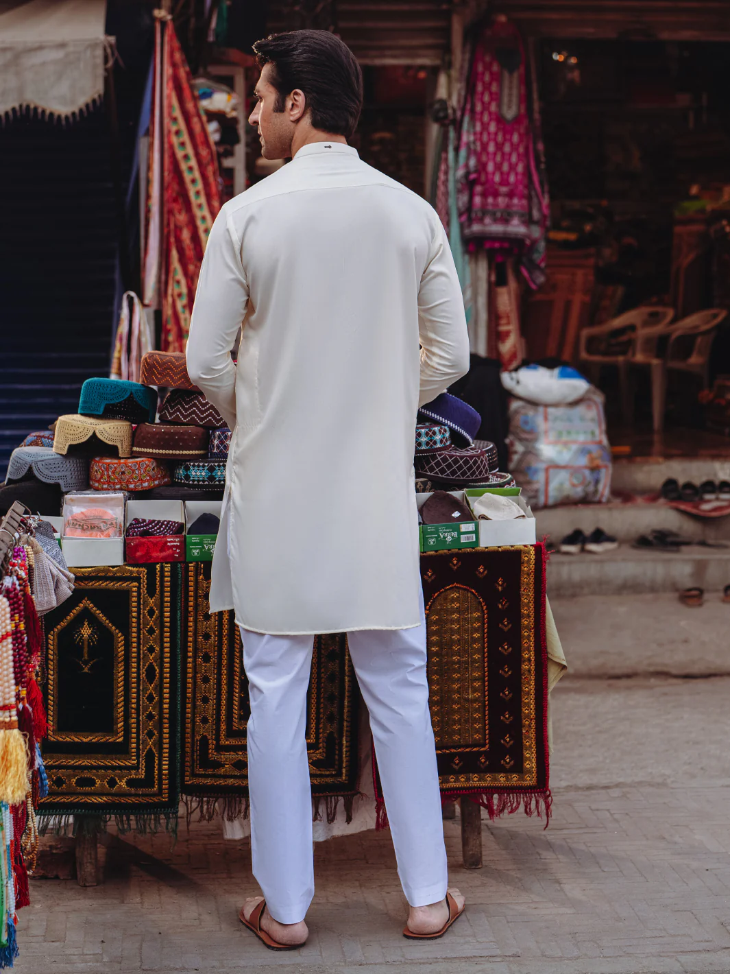OFF WHITE BLENDED KURTA | AL-K-1259/AM-6314A - Image 2