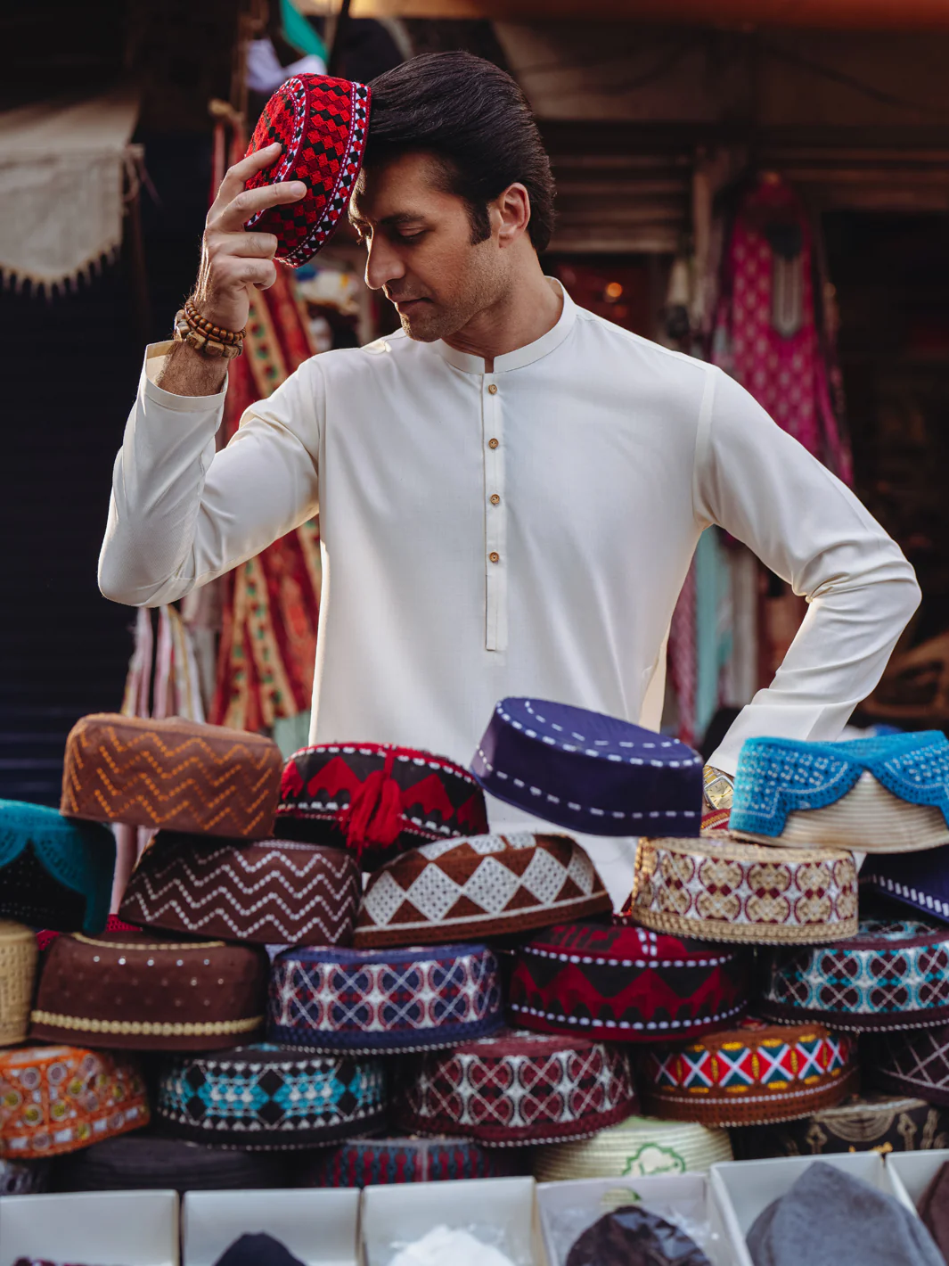 OFF WHITE BLENDED KURTA | AL-K-1259/AM-6314A - Image 3