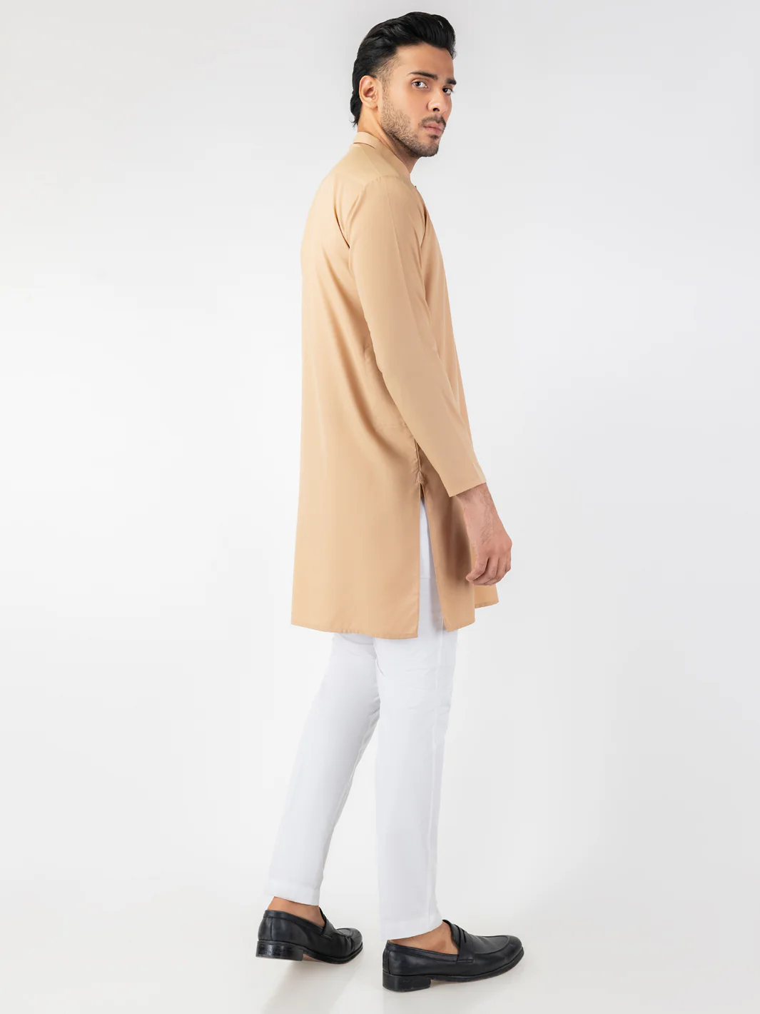 BEIGE BLENDED KURTA | AL-K-1260/AM-6314B - Image 2