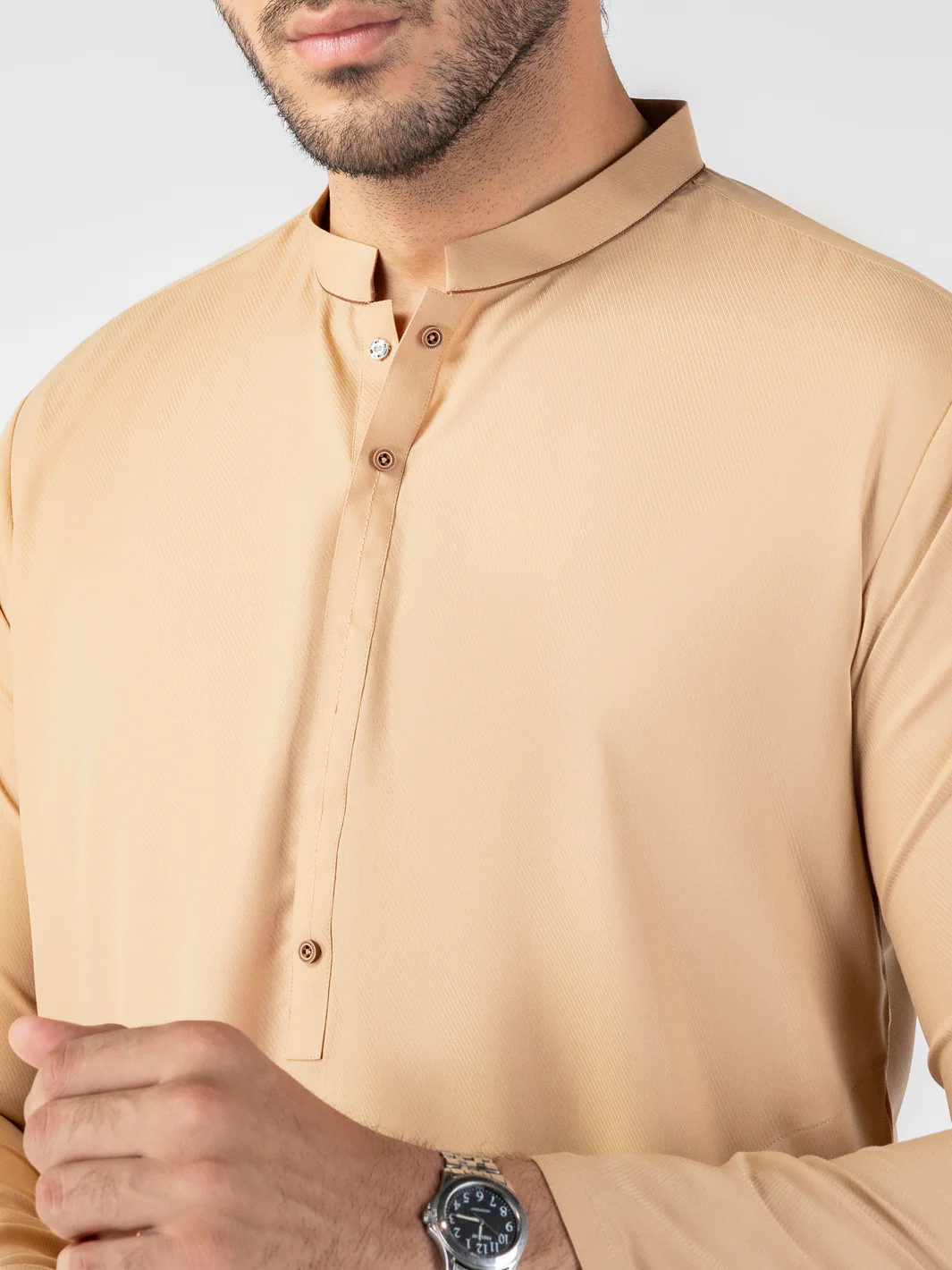 BEIGE BLENDED KURTA | AL-K-1260/AM-6314B - Image 4