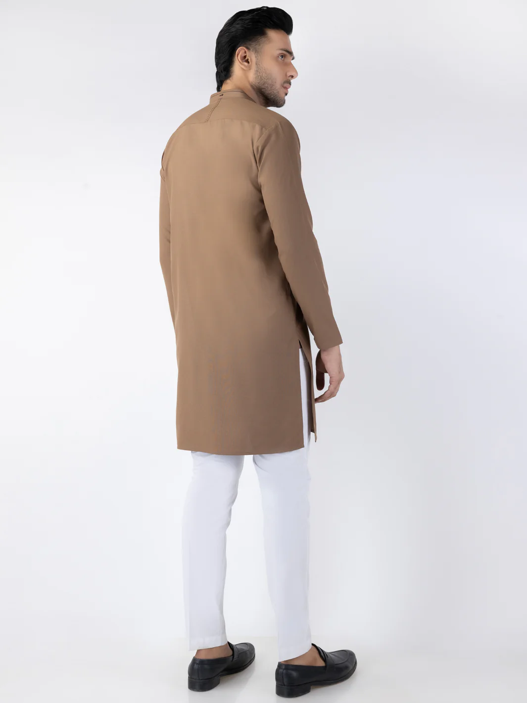 BROWN BLENDED KURTA | AL-K-1262/AM-6315A - Image 4