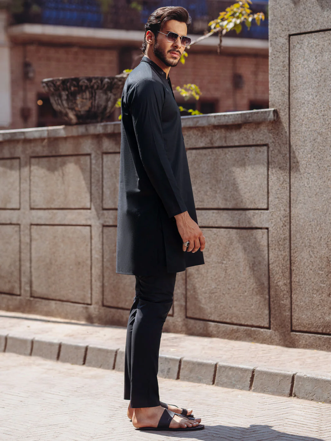 BLACK COTTON KURTA | AL-K-1264B/AM-6236B - Image 2