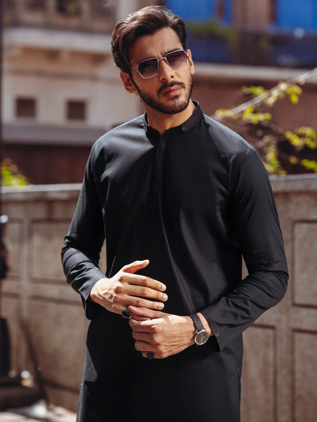 BLACK COTTON KURTA | AL-K-1264B/AM-6236B - Image 3