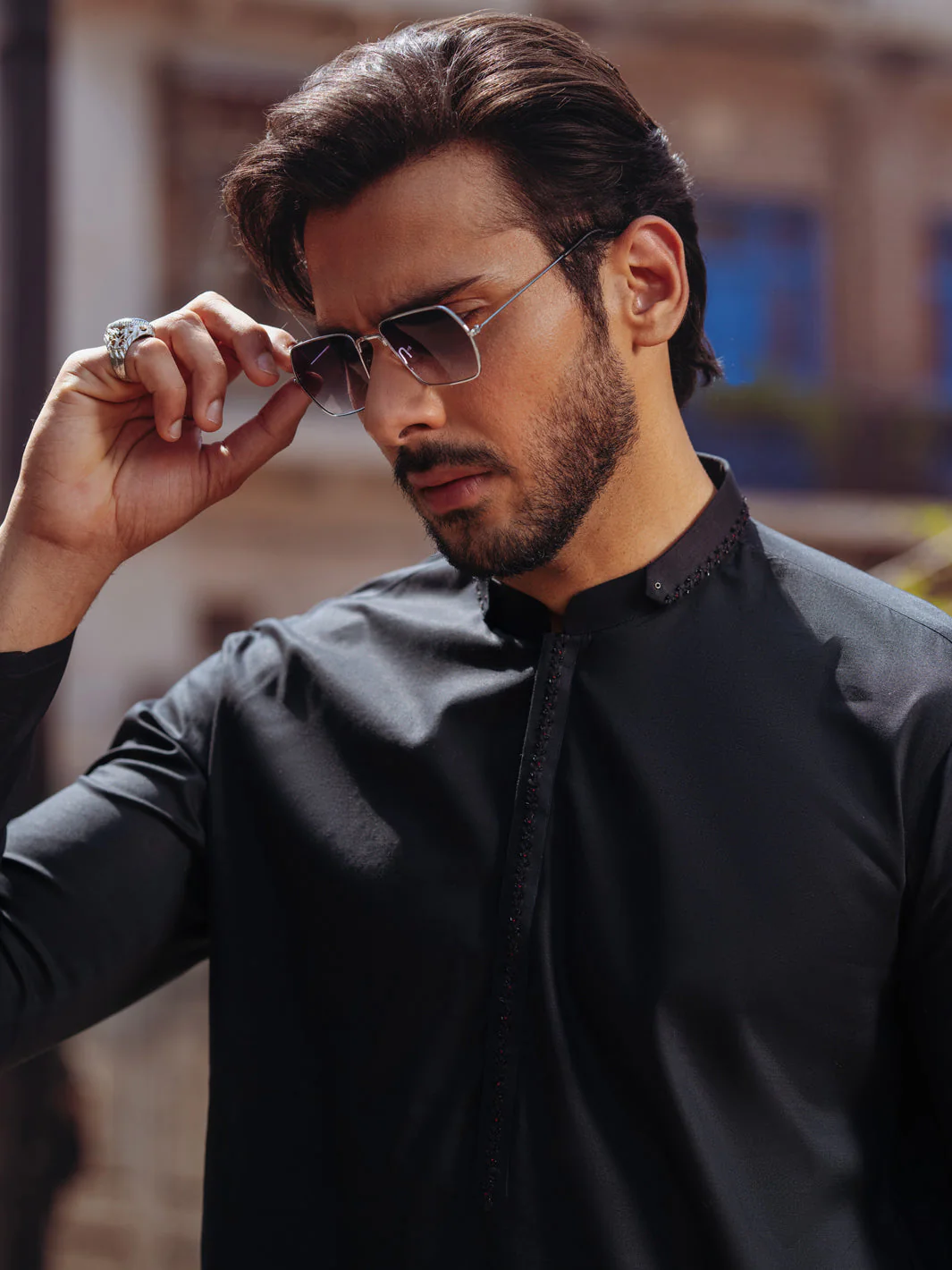 BLACK COTTON KURTA | AL-K-1264B/AM-6236B - Image 4