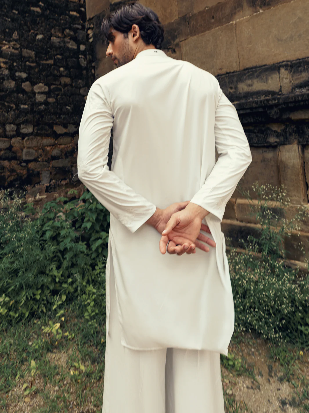 WHITE BLENDED KURTA | AL-K-1275/AM-6301A - Image 2