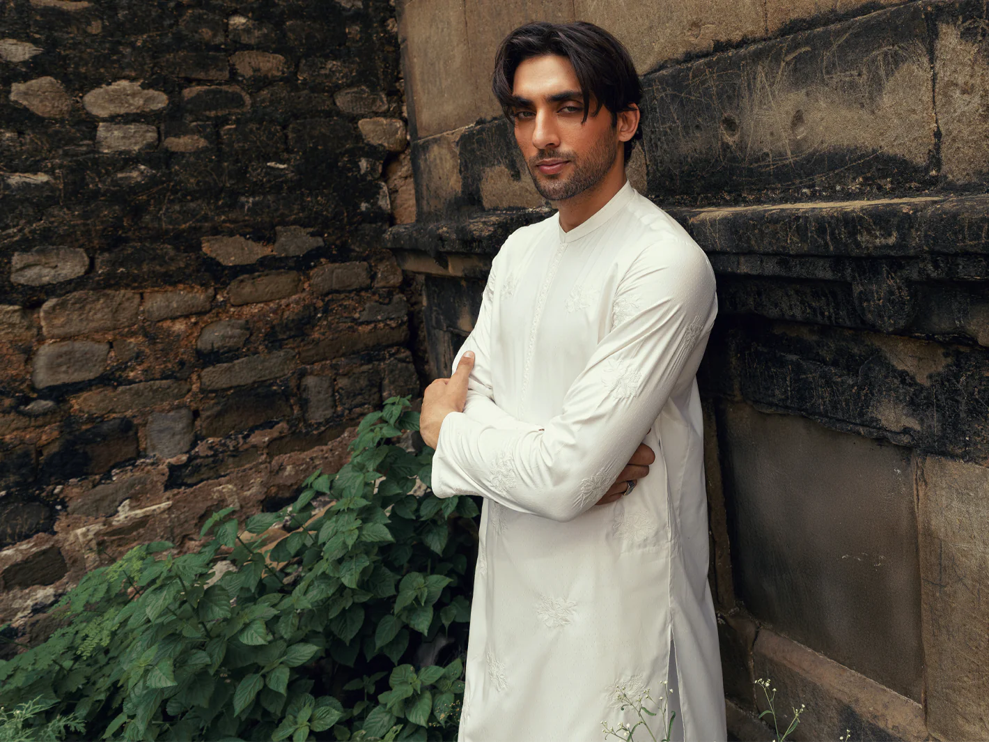 WHITE BLENDED KURTA | AL-K-1275/AM-6301A - Image 5