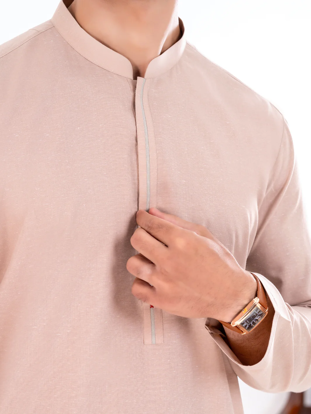 BEIGE BLENDED KURTA | AL-K-1277A/AM-6306A - Image 2