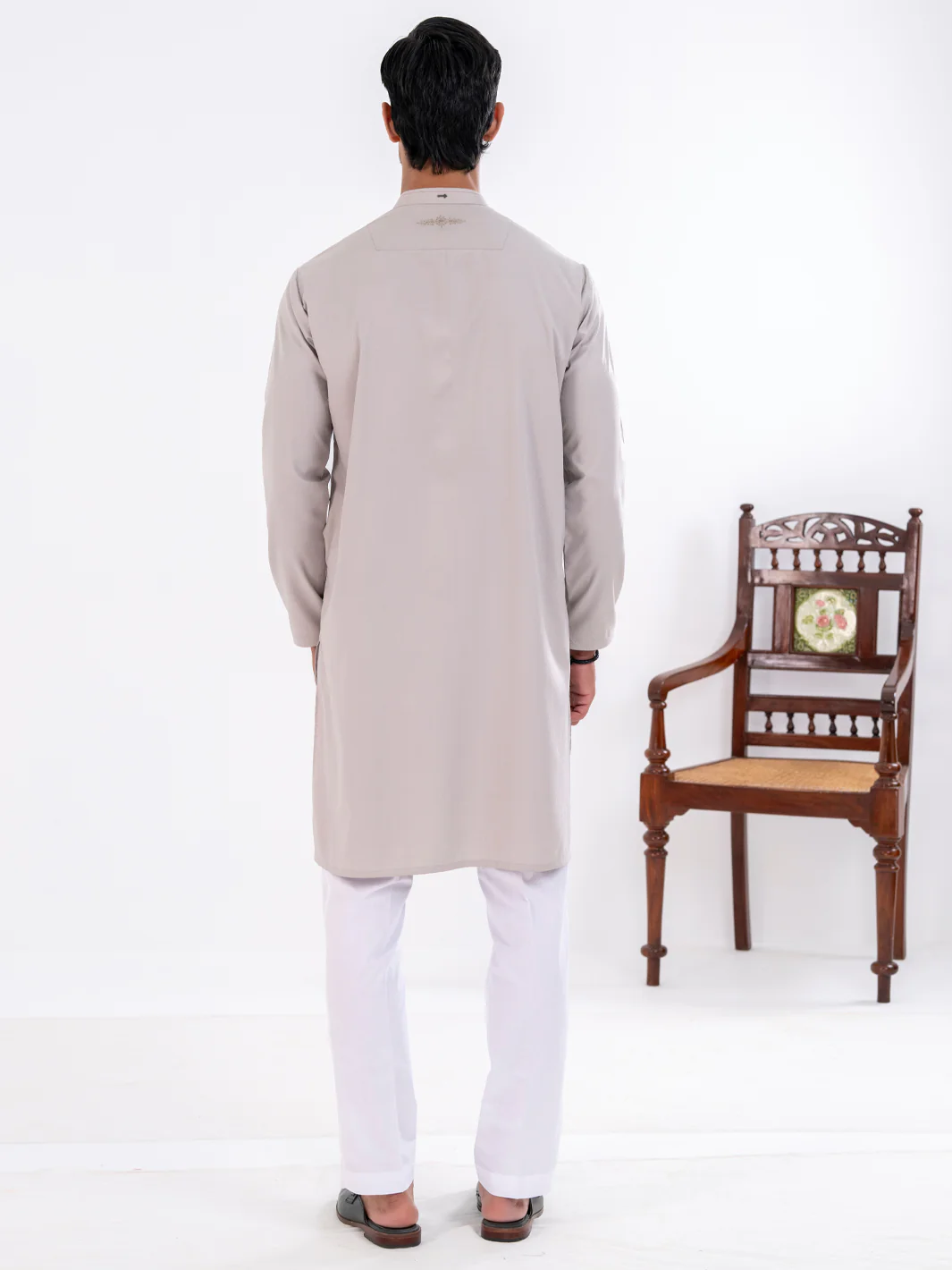 ASH GREY BLENDED KURTA | AL-K-1280/AM-6301C - Image 2