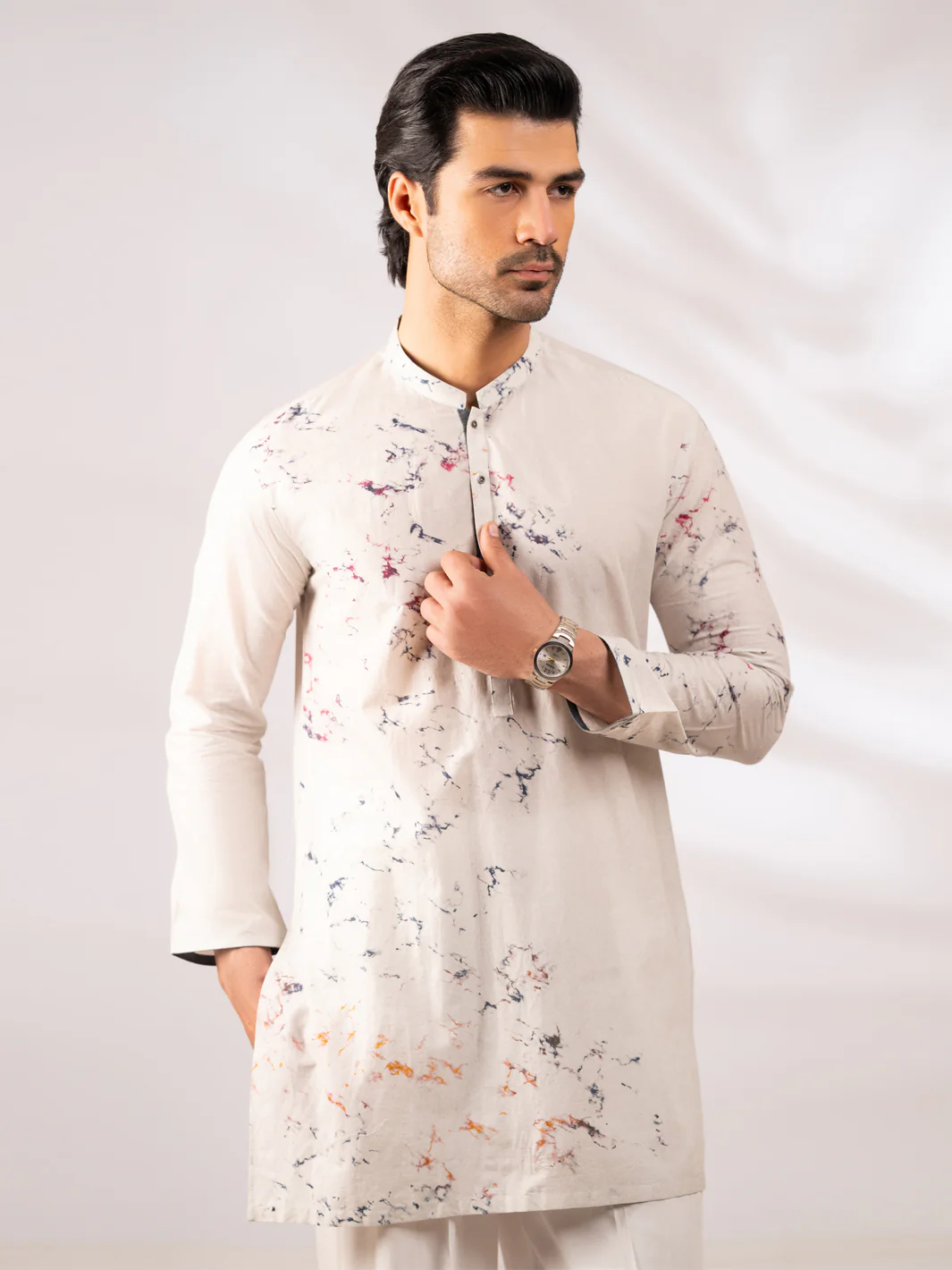 SKY BLUE COTTON KURTA | AL-K-1284/AM-6311N - Image 2