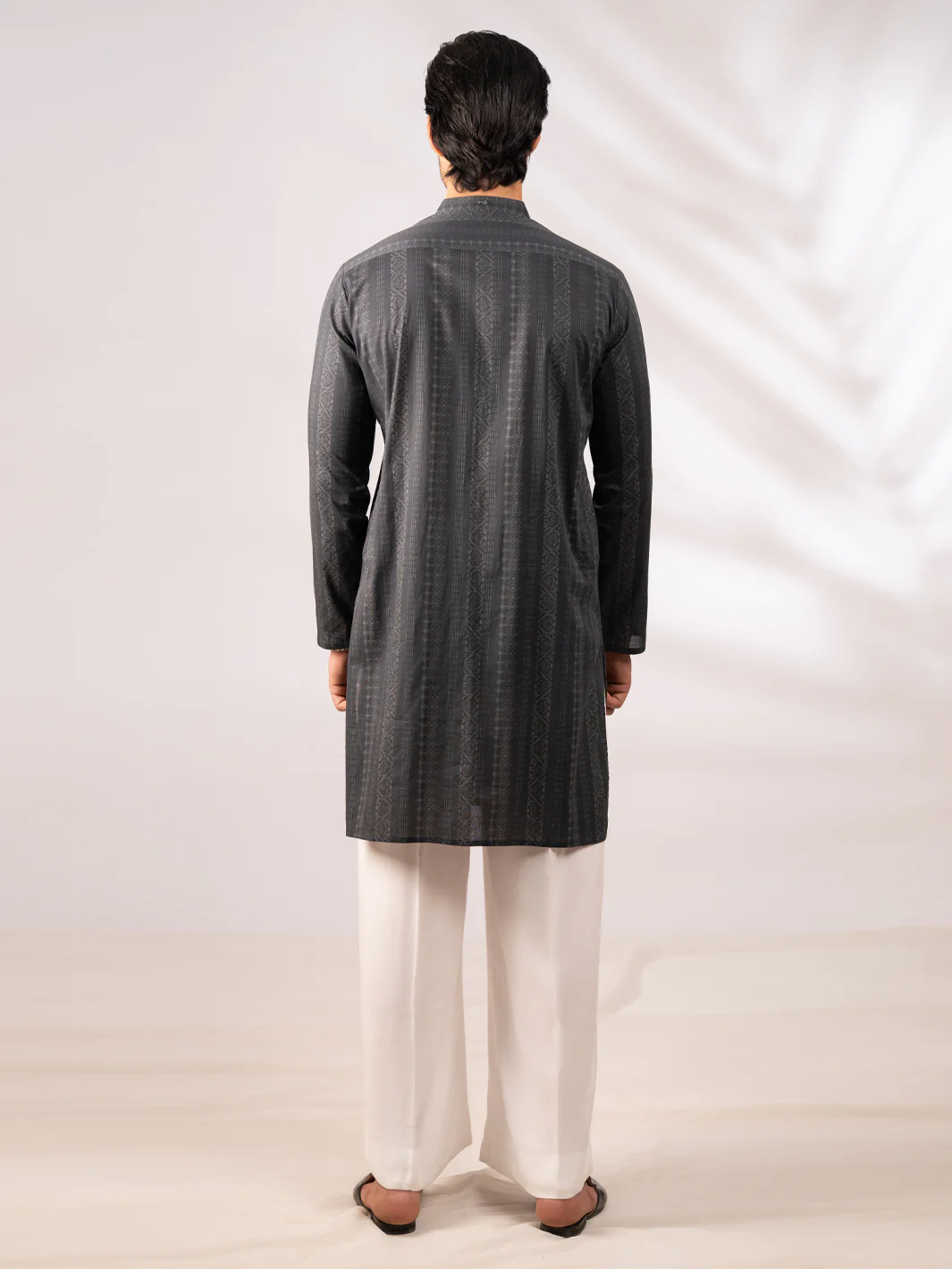 CHARCOAL GREY COTTON KURTA | AL-K-1285/AM-6311O - Image 3
