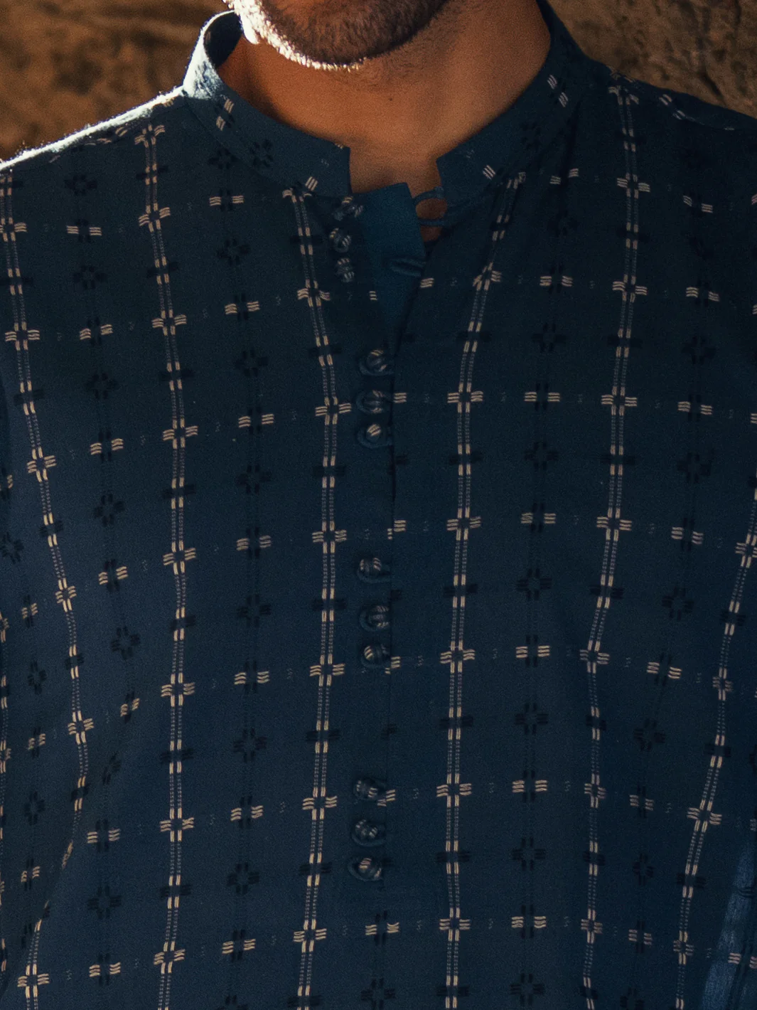 BLUE COTTON KURTA | AL-K-1287/AM-6309A - Image 5