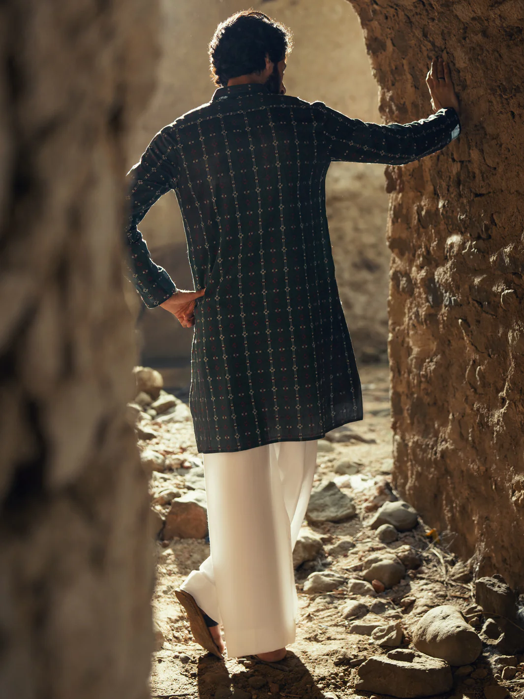 GREEN COTTON KURTA | AL-K-1288/AM-6309B - Image 2