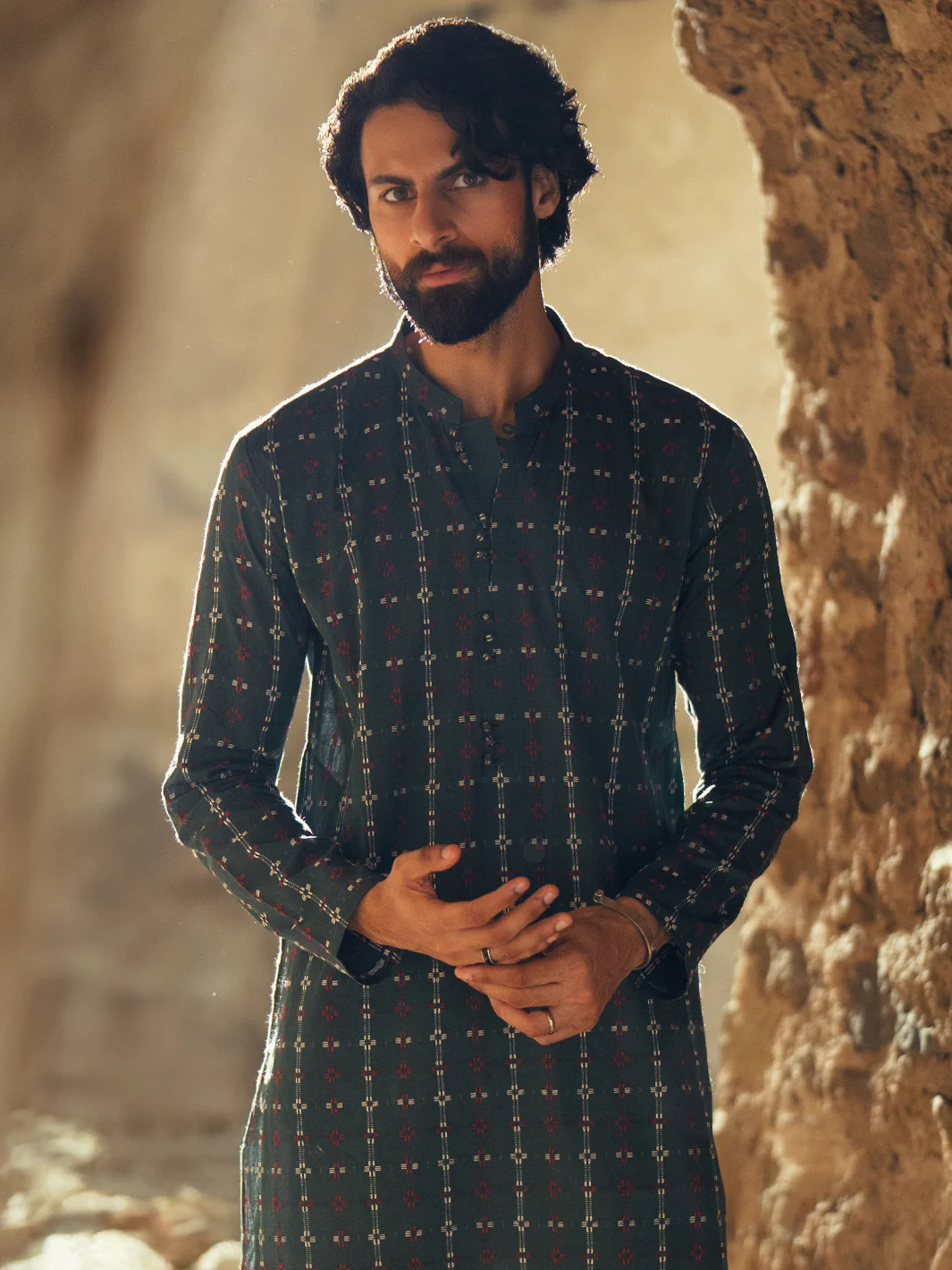 GREEN COTTON KURTA | AL-K-1288/AM-6309B - Image 3