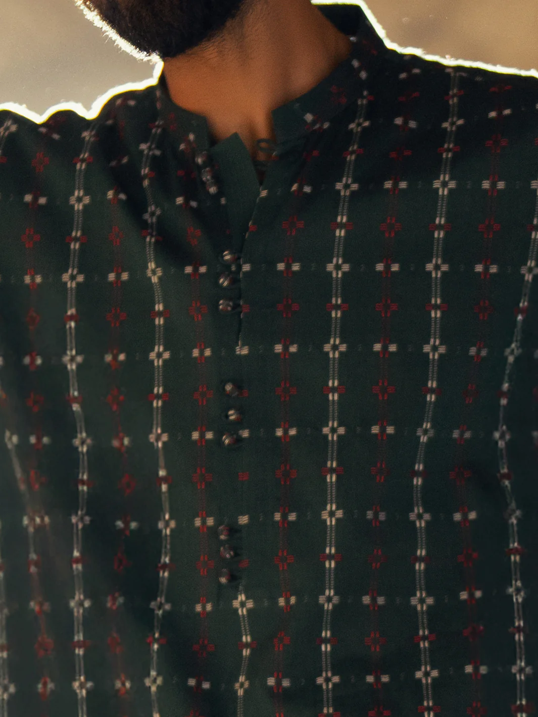 GREEN COTTON KURTA | AL-K-1288/AM-6309B - Image 5