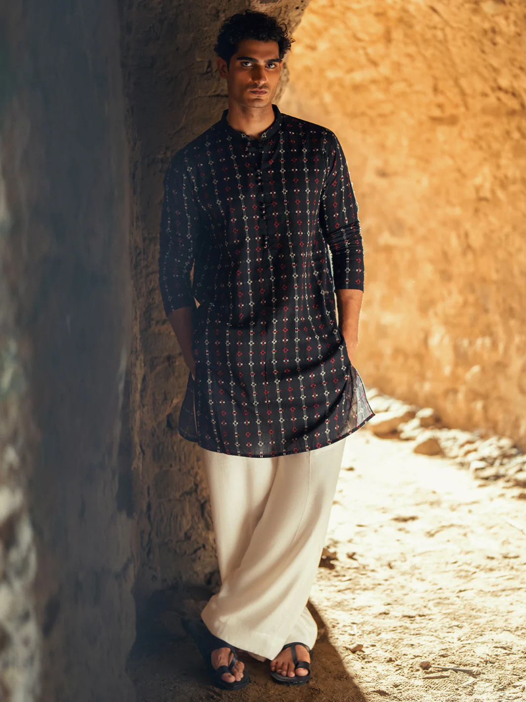 BLACK COTTON KURTA | AL-K-1289/AM-6309C