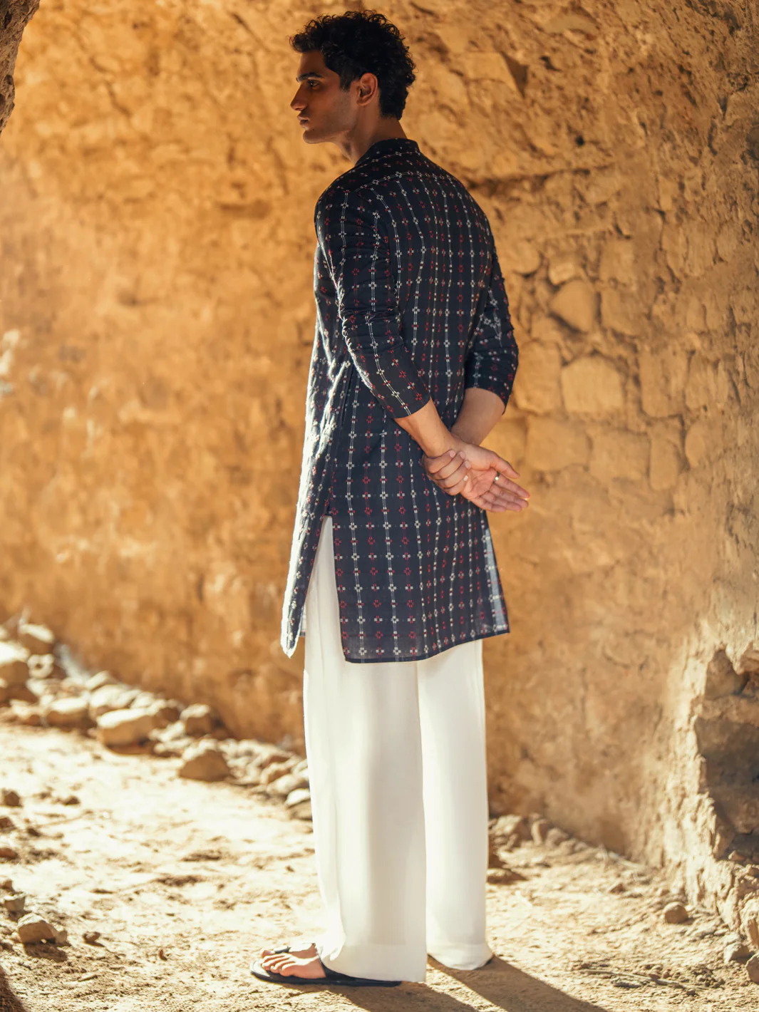BLACK COTTON KURTA | AL-K-1289/AM-6309C - Image 2