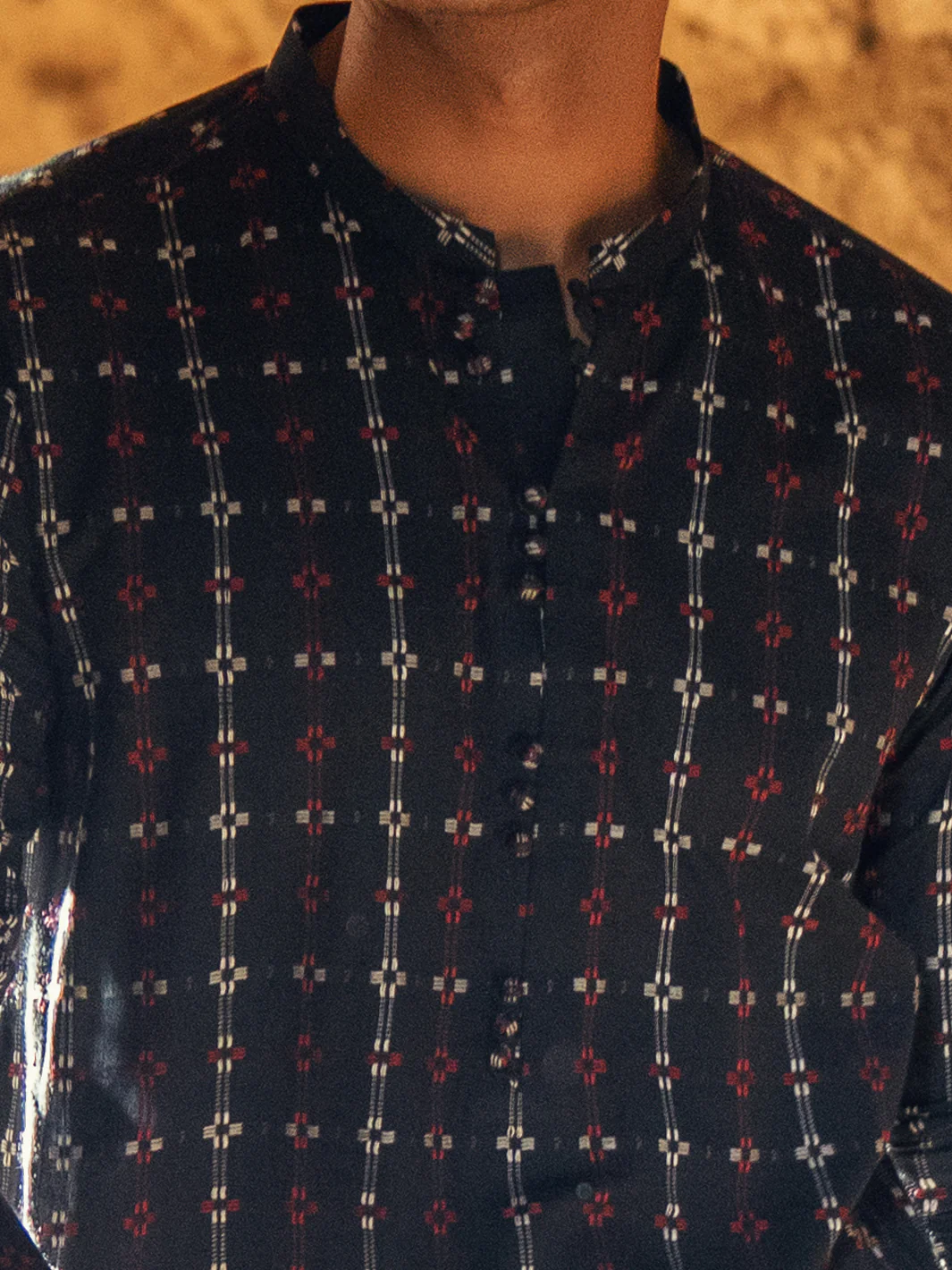 BLACK COTTON KURTA | AL-K-1289/AM-6309C - Image 4