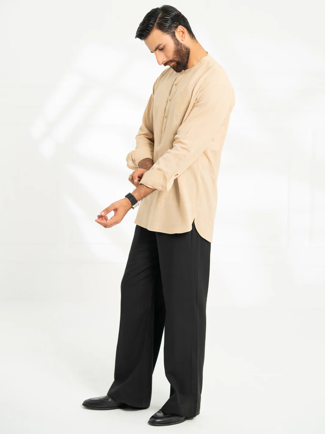 BEIGE COTTON KURTA | AL-K-1291/AM-15036A - Image 6