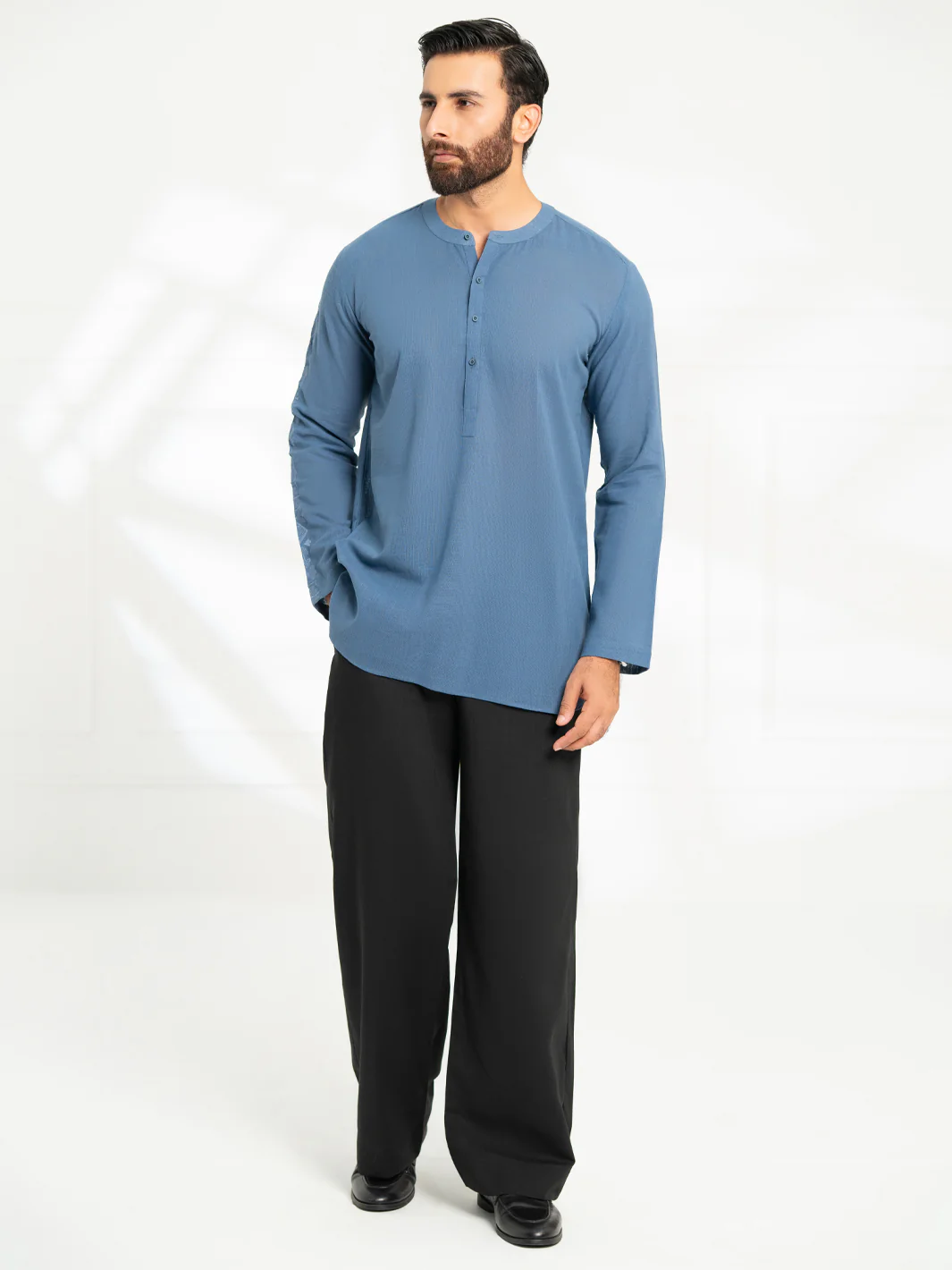DARK BLUE COTTON KURTA | AL-K-1294/AM-15036D - Image 3