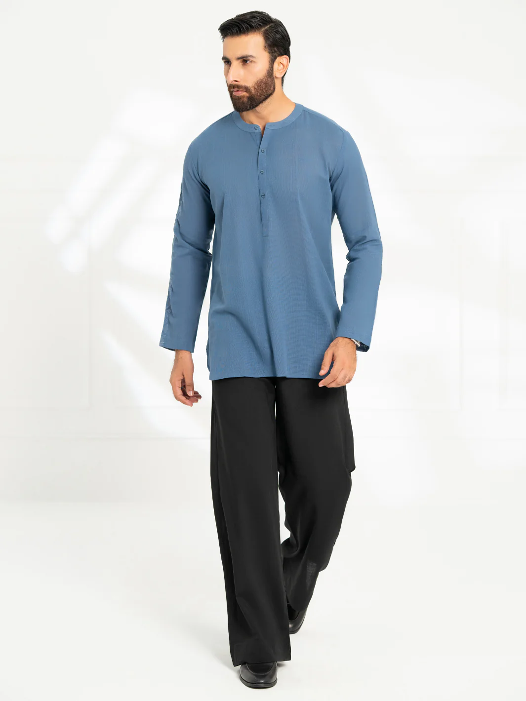 DARK BLUE COTTON KURTA | AL-K-1294/AM-15036D - Image 5