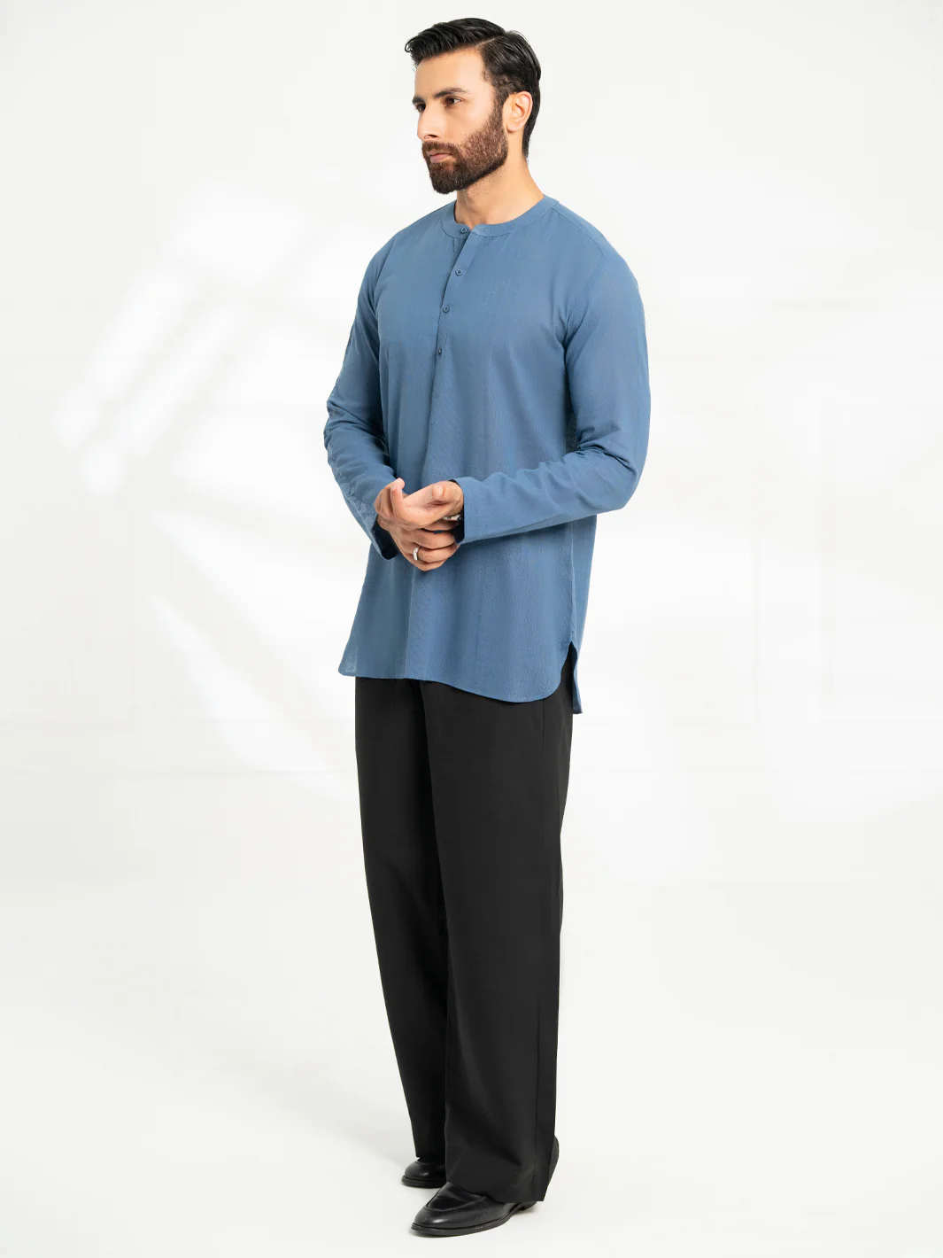 DARK BLUE COTTON KURTA | AL-K-1294/AM-15036D - Image 6