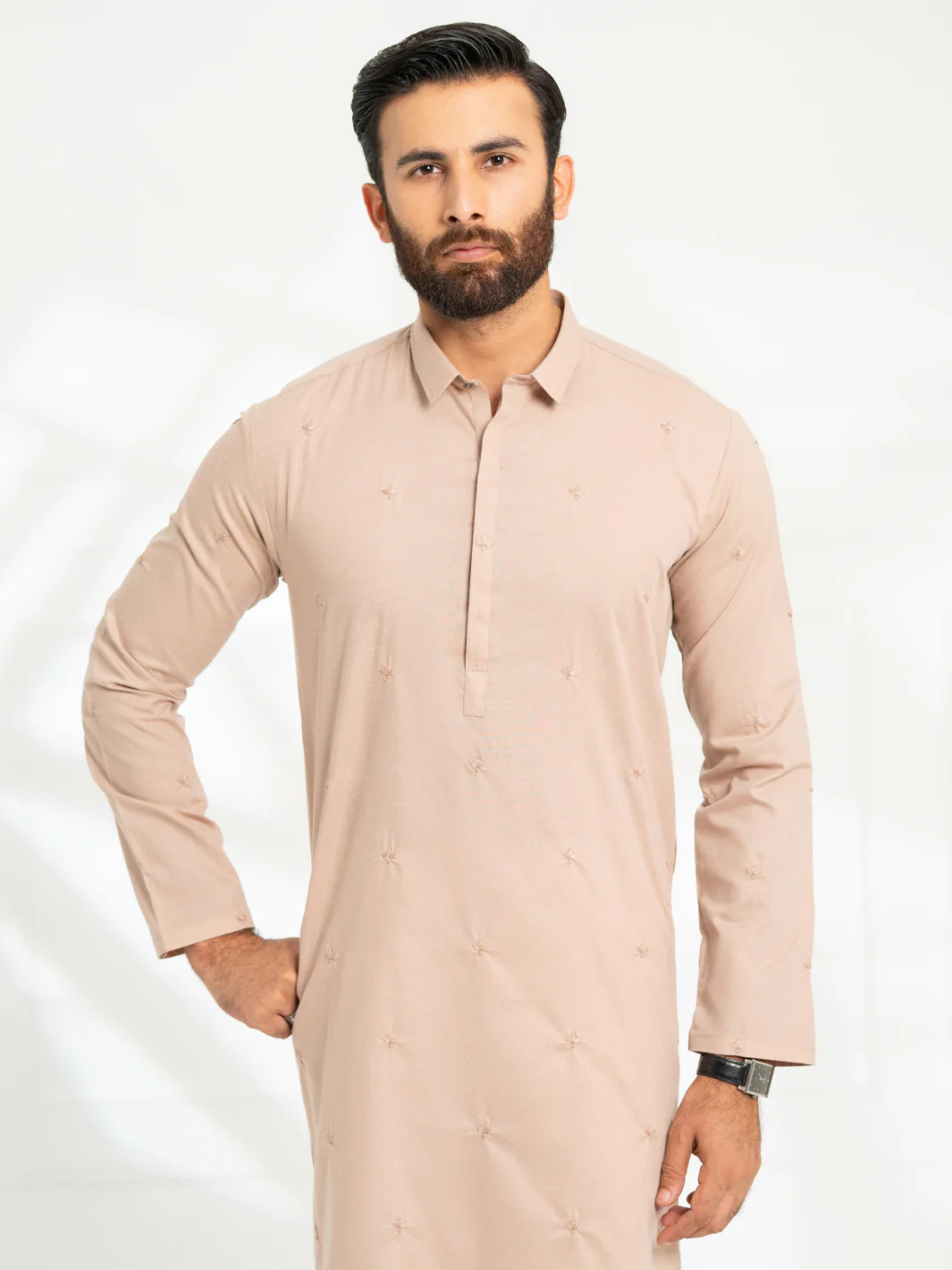 TEA PINK BLENDED KURTA | AL-K-1295A/AM-6306-A1 - Image 2