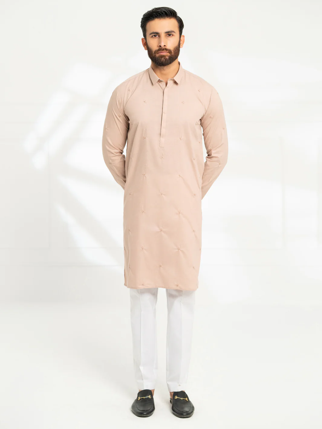 TEA PINK BLENDED KURTA | AL-K-1295A/AM-6306-A1 - Image 5