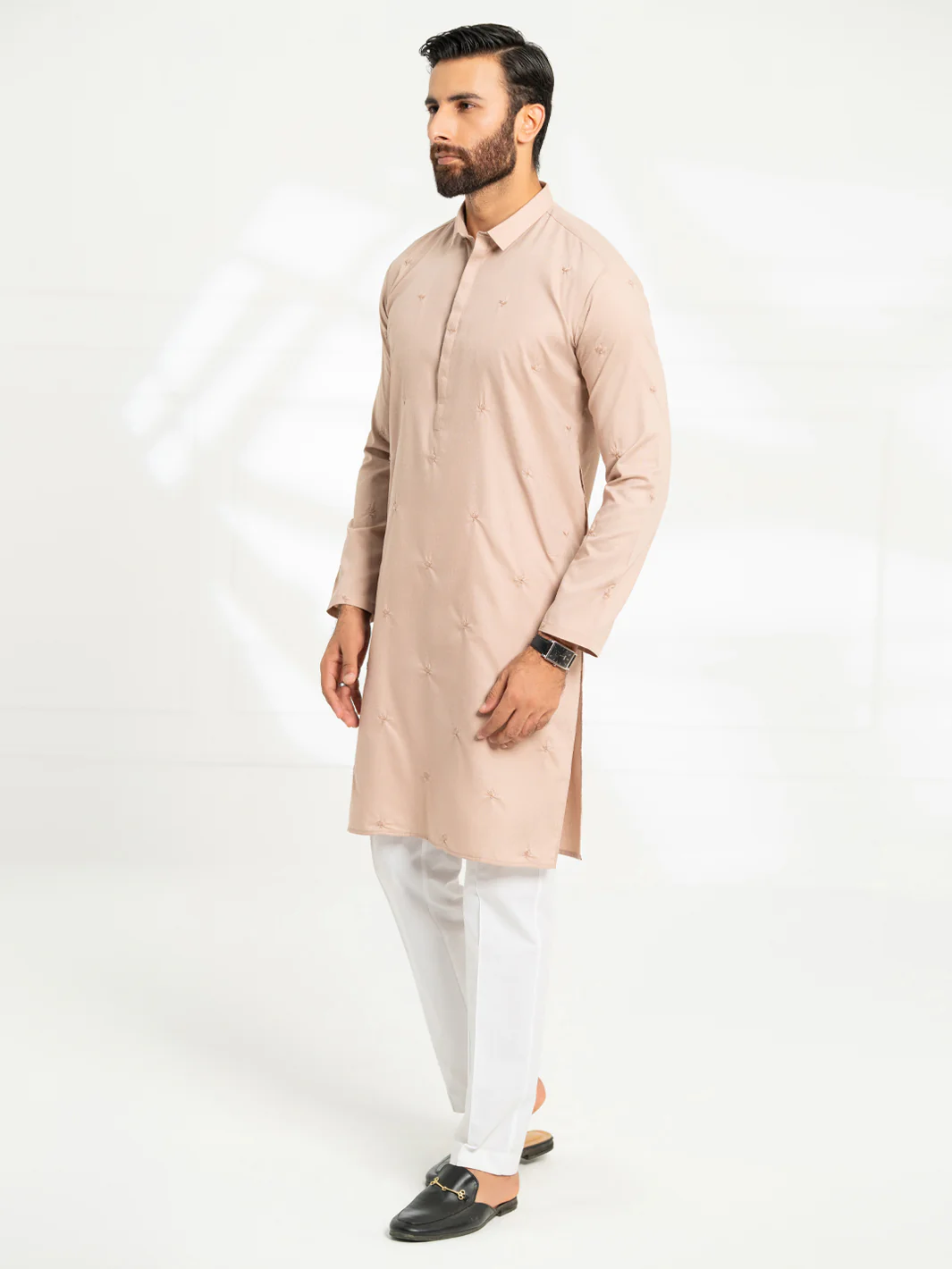 TEA PINK BLENDED KURTA | AL-K-1295A/AM-6306-A1 - Image 6