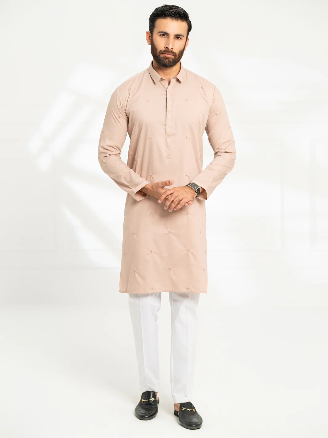 TEA PINK BLENDED KURTA | AL-K-1295A/AM-6306-A1 - Image 7
