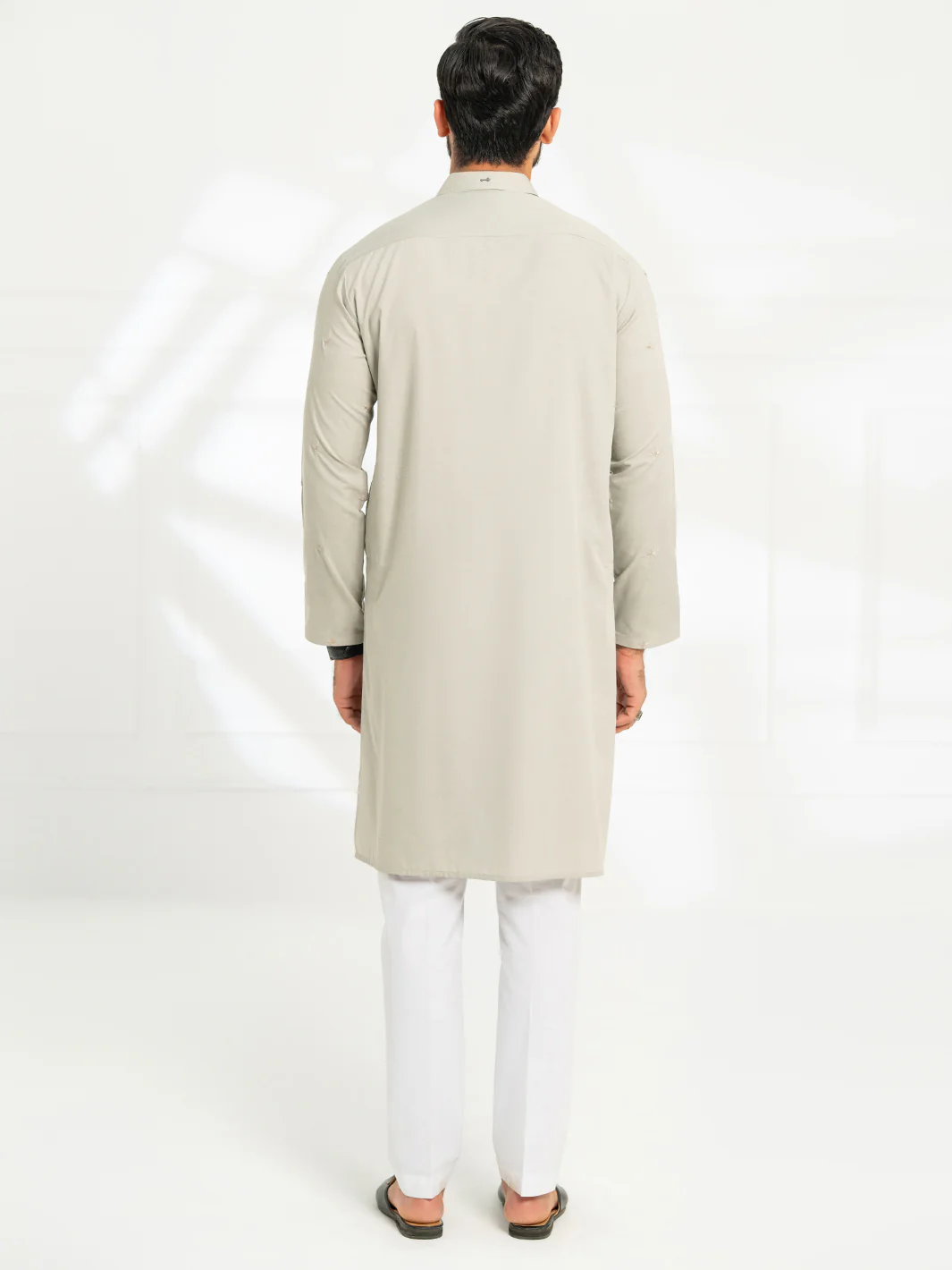 SAGE GREEN BLENDED KURTA | AL-K-1295B/AM-6306-B1 - Image 3