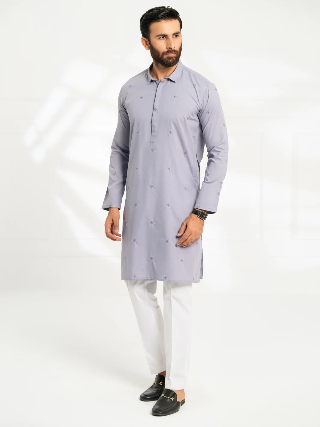 LAVENDER BLENDED KURTA | AL-K-1295C/AM-6306-D1 - Image 5