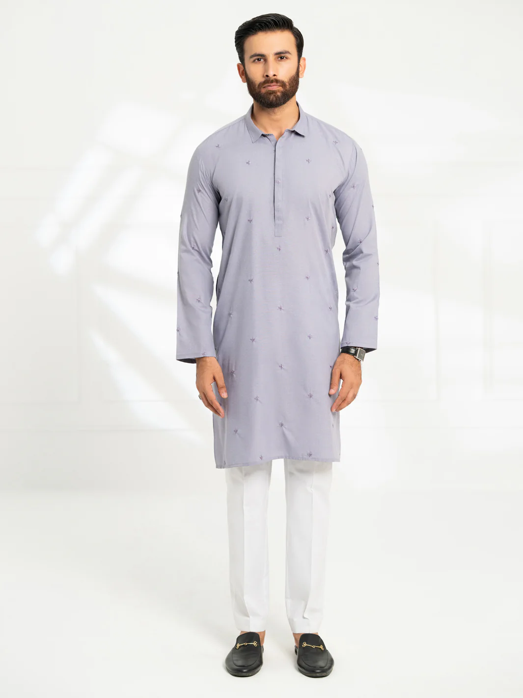 LAVENDER BLENDED KURTA | AL-K-1295C/AM-6306-D1 - Image 6