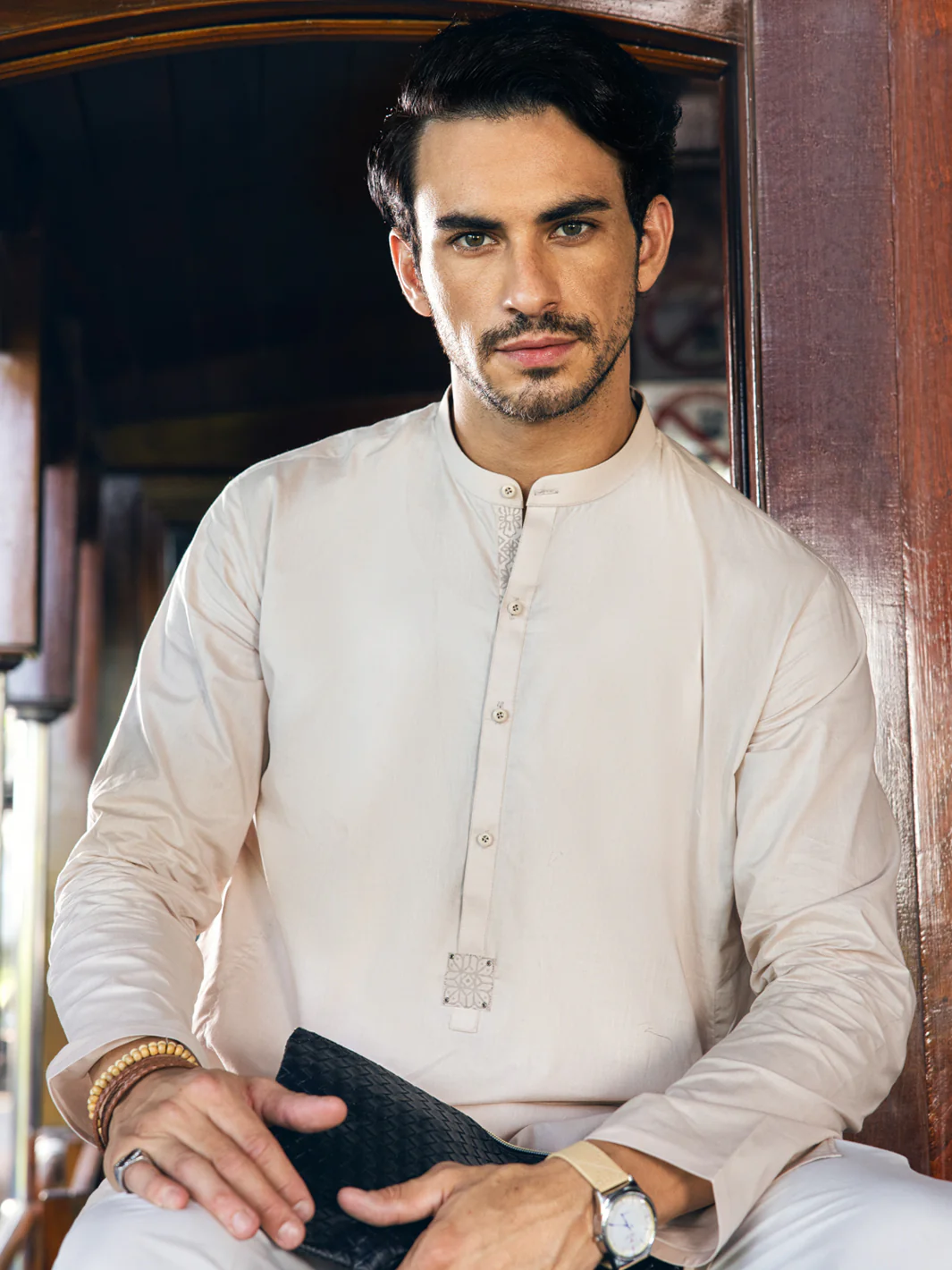 CREAM KURTA | AL-K-US-24-1139A - Image 2