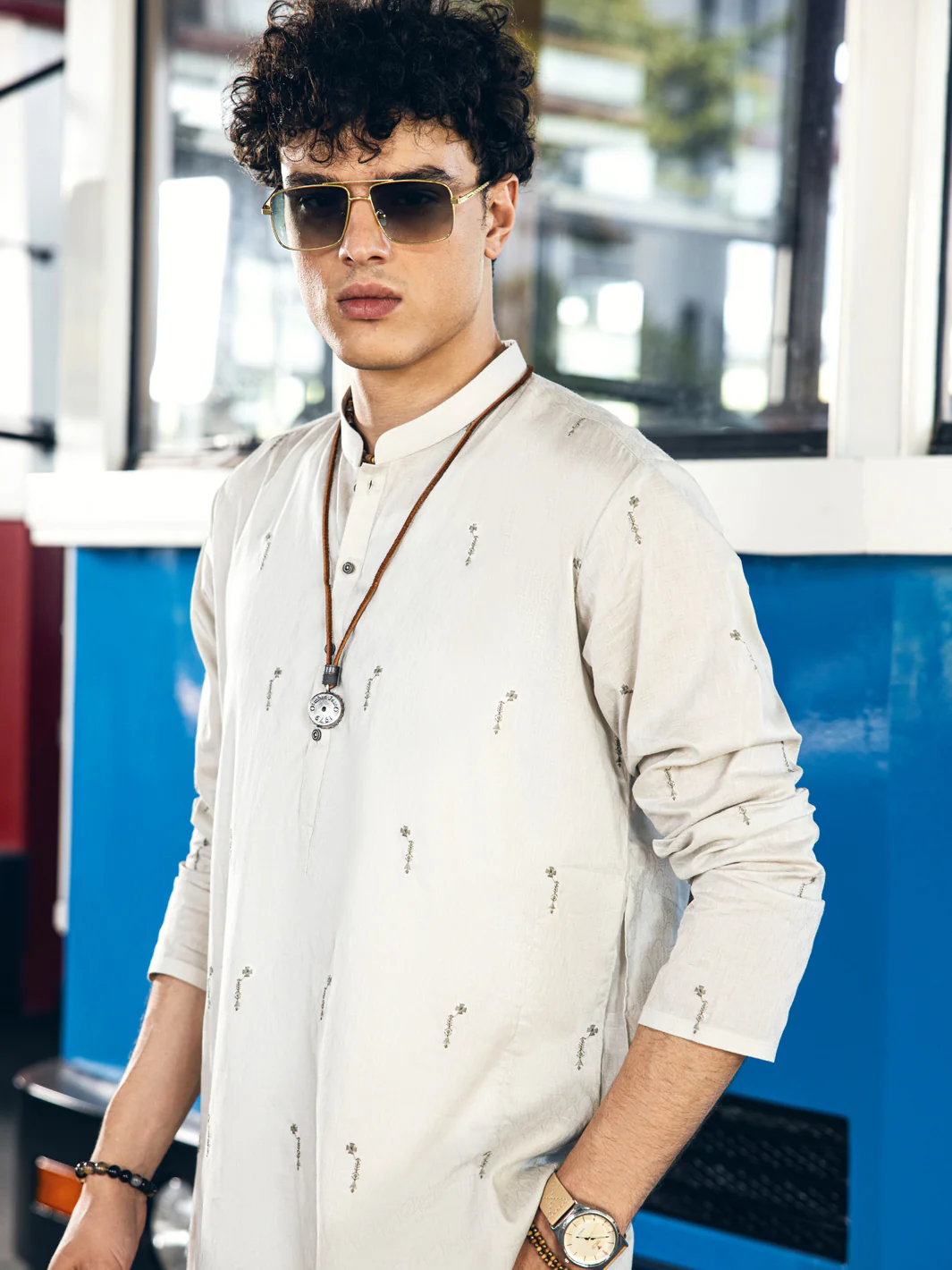 LIGHT GREY KURTA | AL-K-US-24-1147C - Image 4