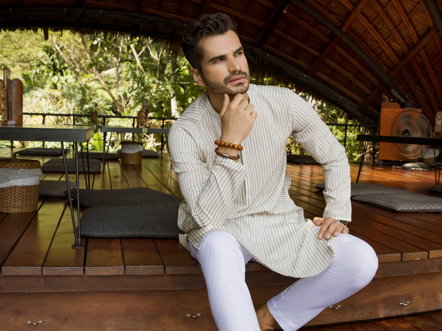 CREAM COTTON KURTA | AL-K-US-1001/DMR-3249A - Image 4