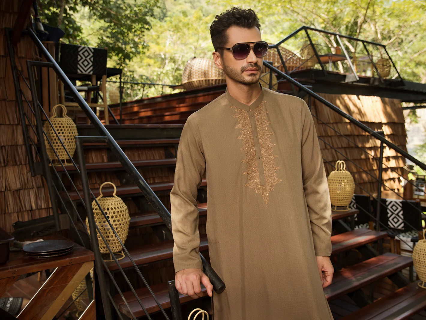 GREEN VISCOSE KURTA | AL-K-US-1006/AM-5040A - Image 3