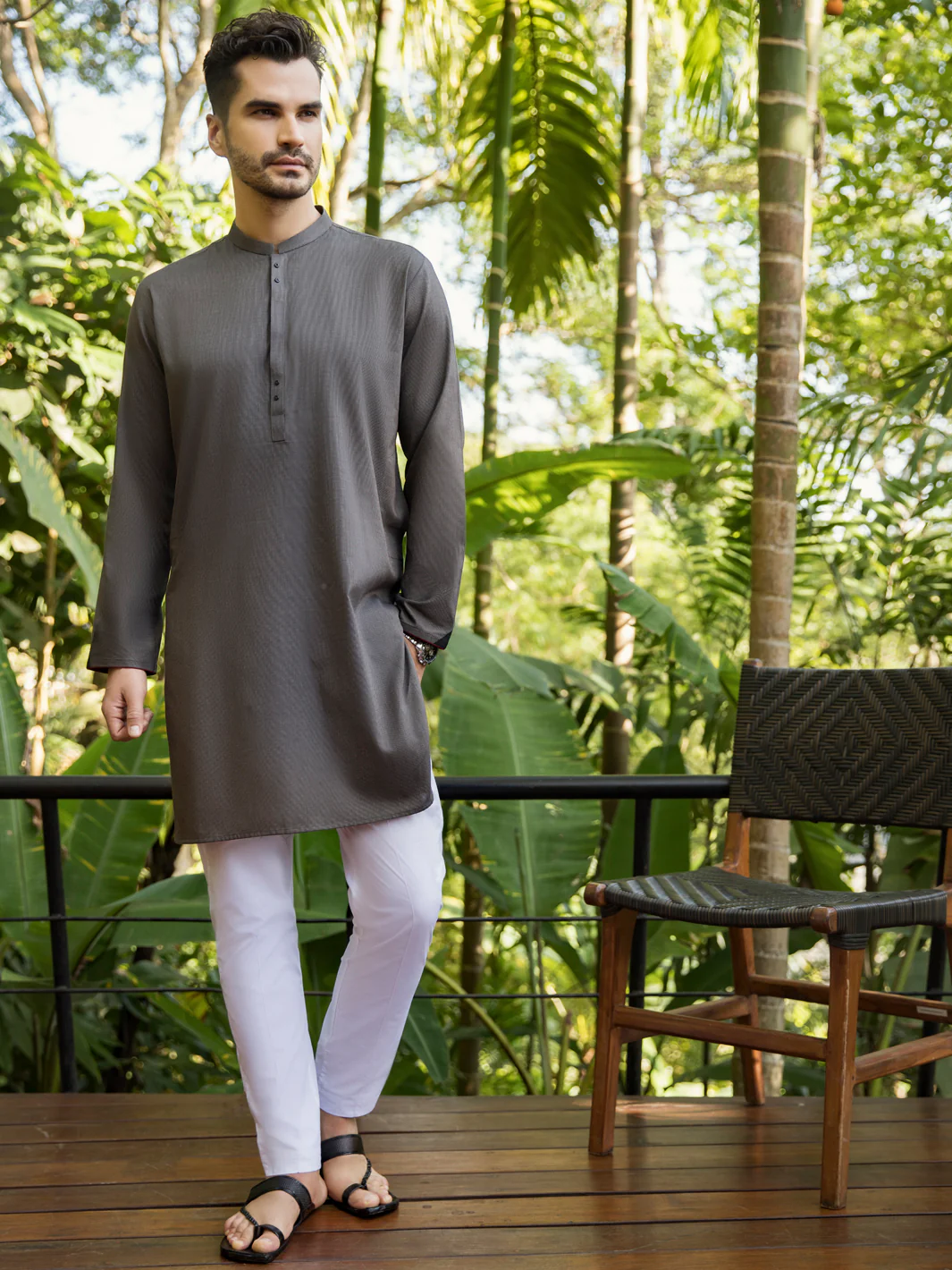 GREY COTTON KURTA | AL-K-US-1010/AM-925-1E