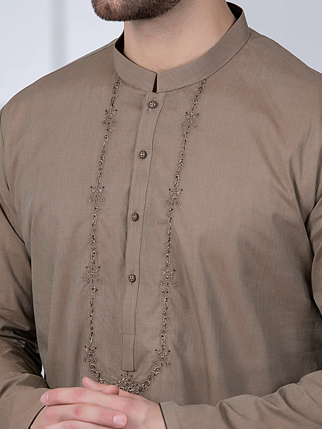 BROWN COTTON KURTA | AL-K-US-1011/AM-806B - Image 2