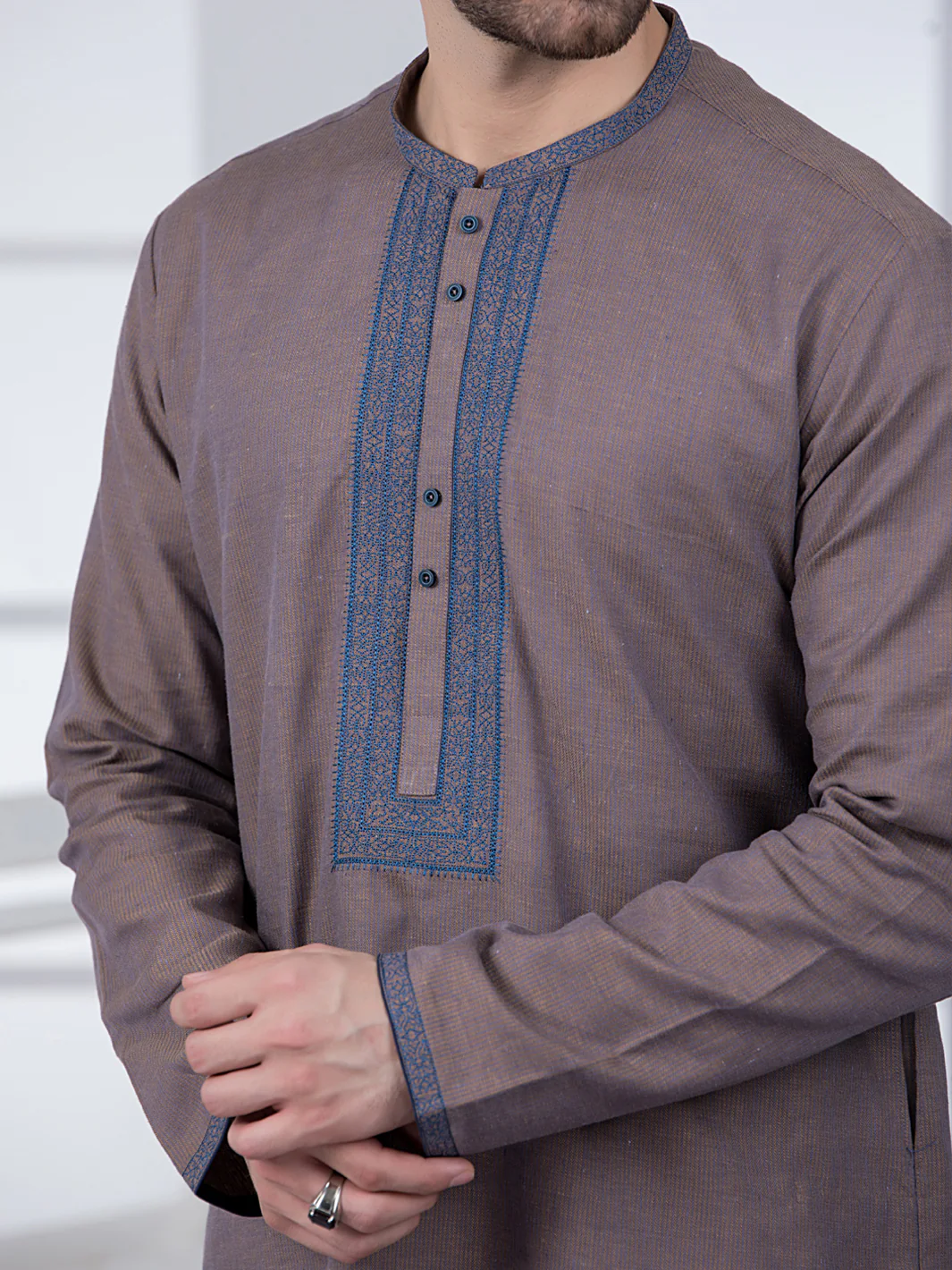 BROWN COTTON KURTA | AL-K-US-1013/JJ-4836E - Image 2