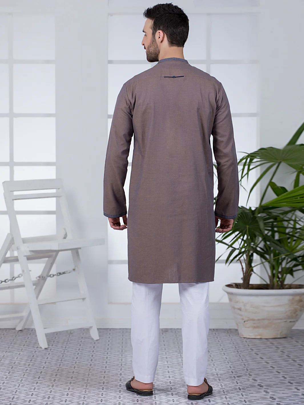 BROWN COTTON KURTA | AL-K-US-1013/JJ-4836E - Image 3