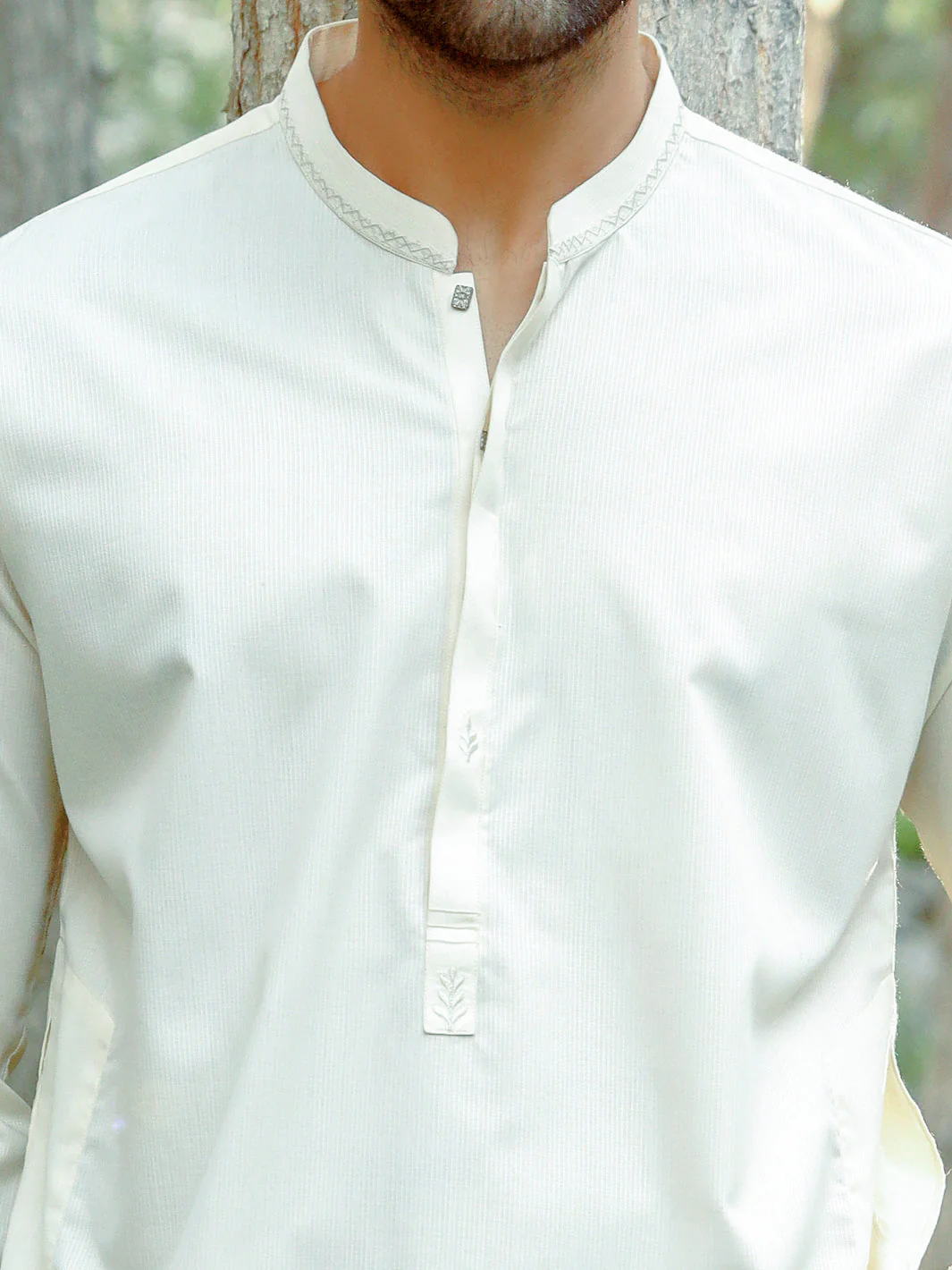 OFF WHITE VISCOSE KURTA | AL-K-US-1014/AM-5045A - Image 2