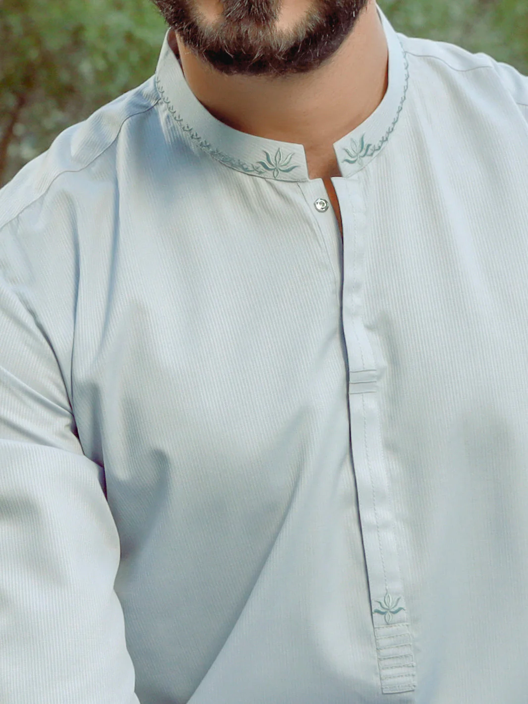 LIGHT BLUE VISCOSE KURTA | AL-K-US-1017/AM-5045D - Image 2