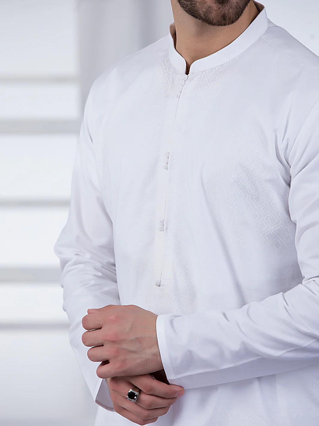 WHITE COTTON KURTA | AL-K-US-1018/AM-5070A - Image 2