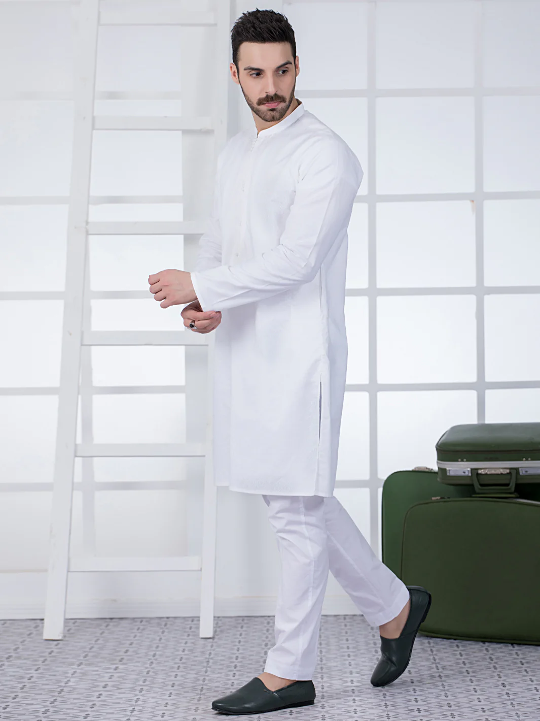 WHITE COTTON KURTA | AL-K-US-1018/AM-5070A - Image 3