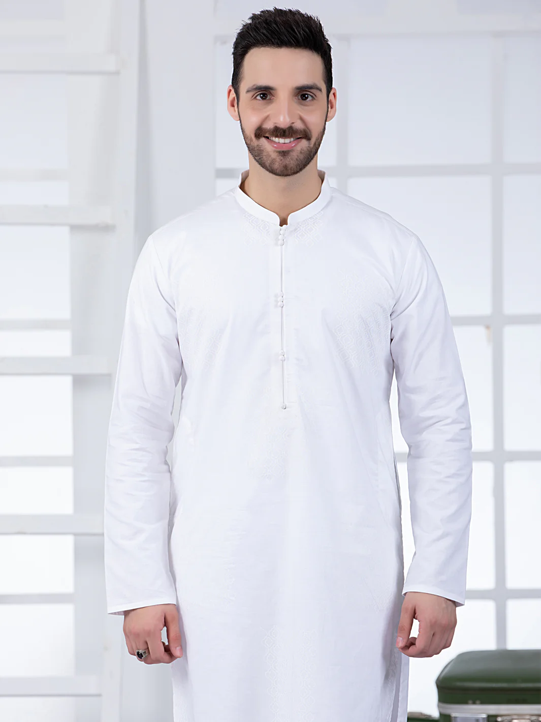 WHITE COTTON KURTA | AL-K-US-1018/AM-5070A - Image 4